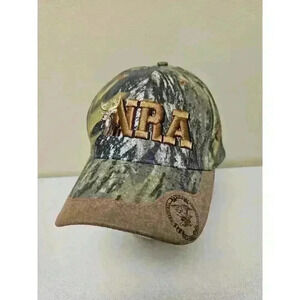 NRA Deer Hat Cap Strap Back Brown Camo Camouflage Hunting